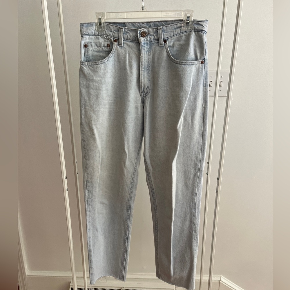 Vintage 90s Levis Red Tab 550 Light Wash 100% Cotton Jeans Made USA (31X32)